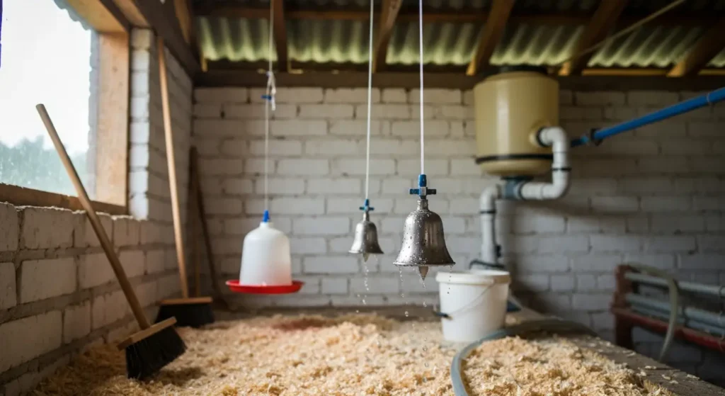 Dezynfekcja poidła dla kur – usuwanie biofilmu i higiena instalacji wodnej