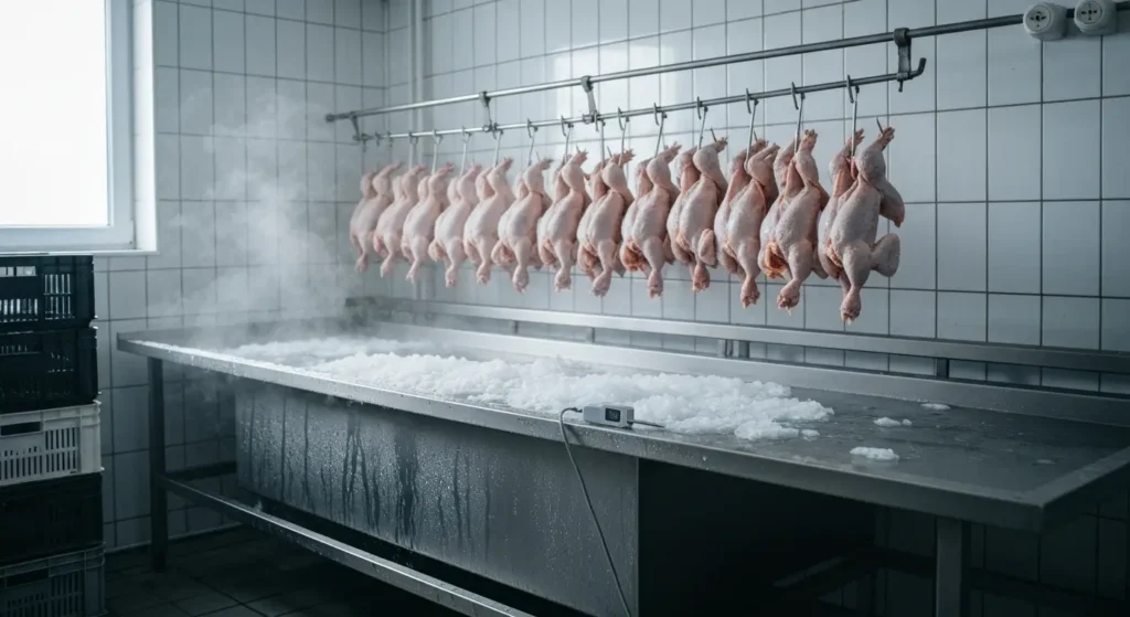 Schładzanie tuszek drobiowych po uboju – temperatura, czas i higiena